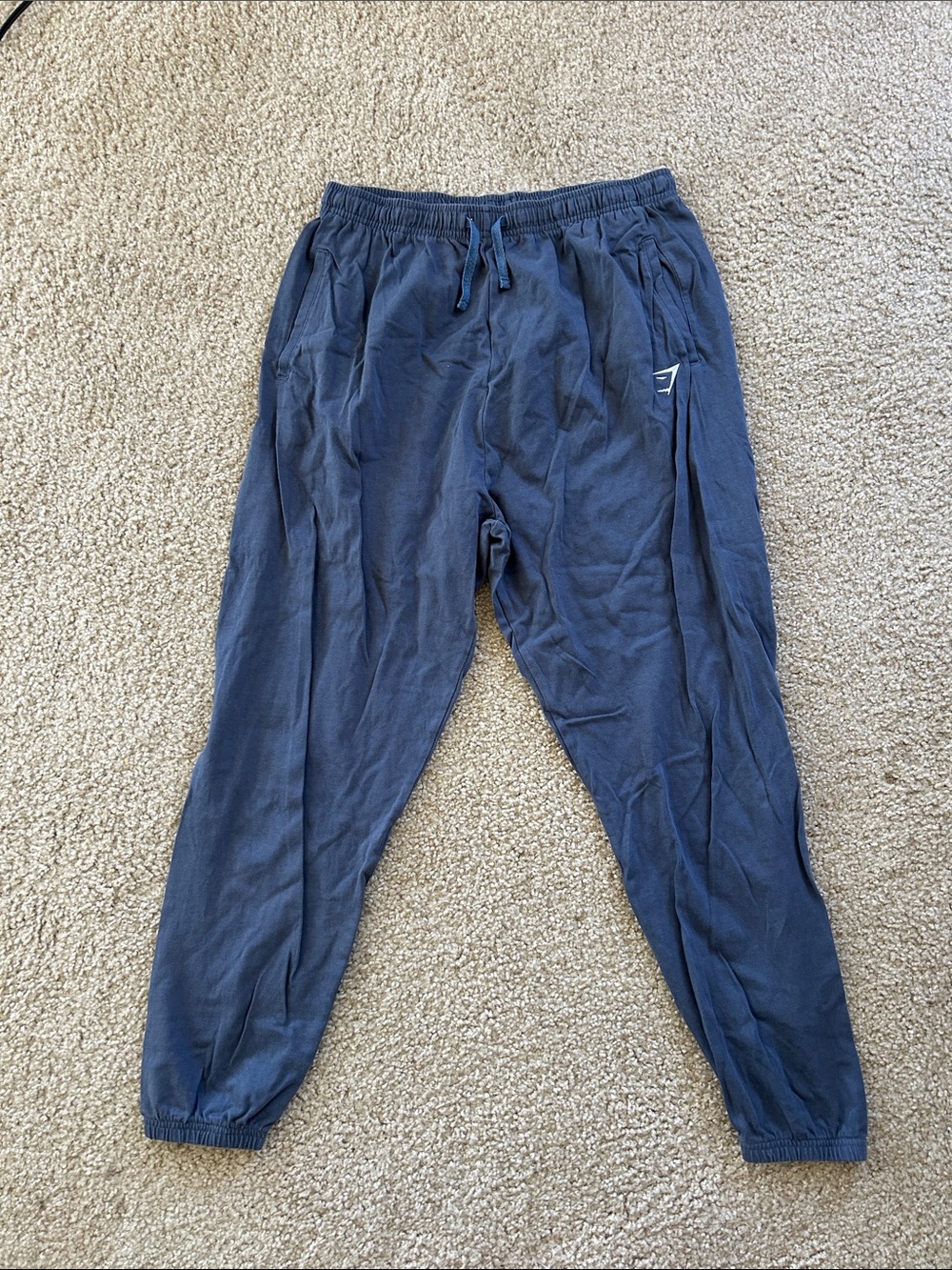 Gymshark Men's Navy Blue Drawstring Joggers